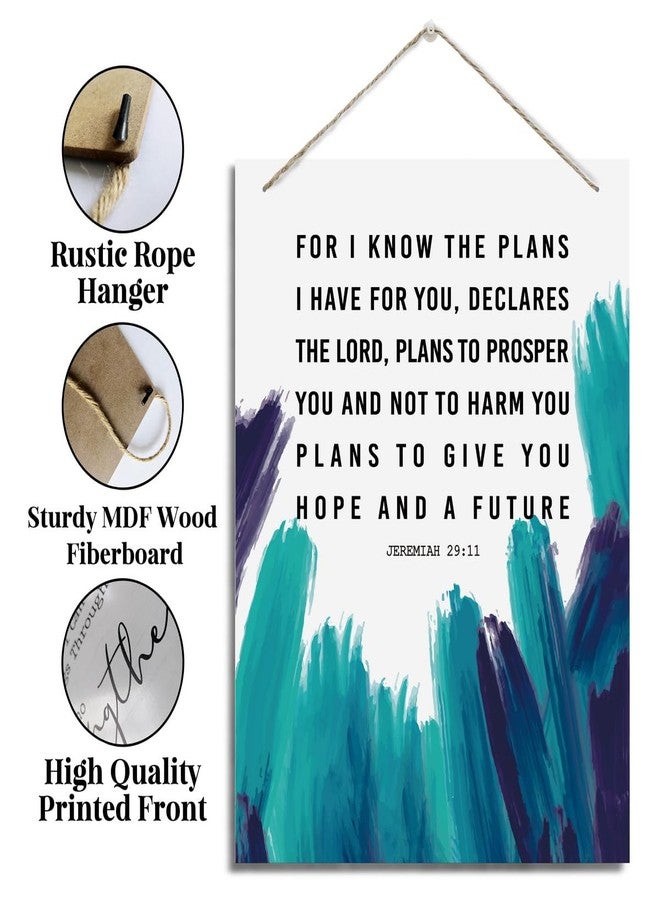 BQL Inspirational Wall Decor, Decorative Hanging Wood Signs, Home Office Wall Decor, Christian Decor, Scripture Decor Art, Jeremiah 29:11 Wall Sign- I Know The Plans I Have for You Hope and Future - Image 5